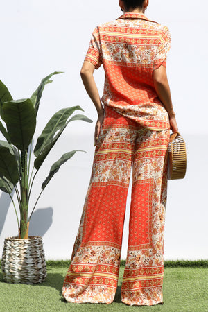 DD8409, PRINTED LOOSE FIT SHIRT AND PANTS SET