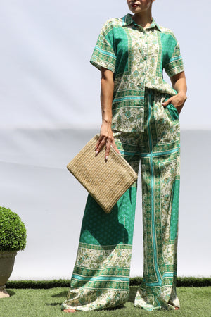 DD8409, PRINTED LOOSE FIT SHIRT AND PANTS SET