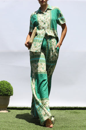 DD8409, PRINTED LOOSE FIT SHIRT AND PANTS SET