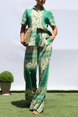 DD8409, PRINTED LOOSE FIT SHIRT AND PANTS SET