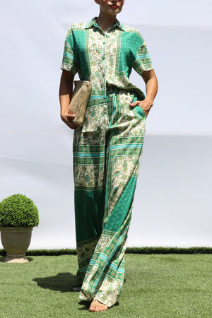 DD8409, PRINTED LOOSE FIT SHIRT AND PANTS SET