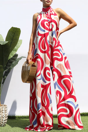 DD8343, PRINTED LOOSE FIT JUMPSUIT
