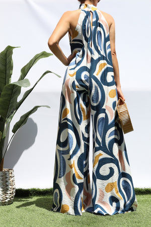 DD8343, PRINTED LOOSE FIT JUMPSUIT