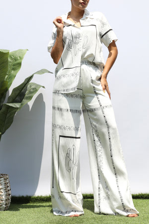 DD8390, PRINTED LOOSE FIT SHIRT AND PANTS SET