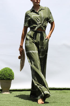DD8390, PRINTED LOOSE FIT SHIRT AND PANTS SET