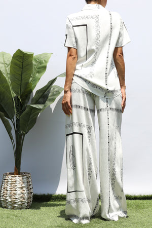 DD8390, PRINTED LOOSE FIT SHIRT AND PANTS SET