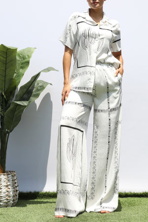 DD8390, PRINTED LOOSE FIT SHIRT AND PANTS SET