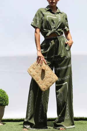 DD8390, PRINTED LOOSE FIT SHIRT AND PANTS SET