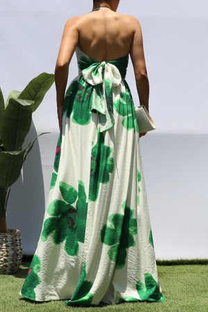 DD8375, FLORAL V NECK MAXI DRESS