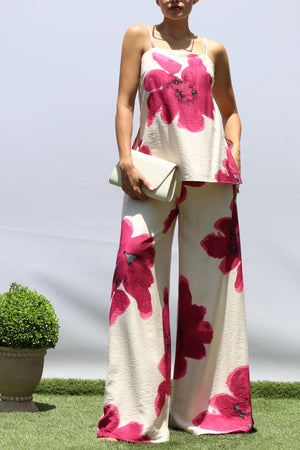 DD8381, FLORAL LOOSE FIT TOP AND PANTS SET