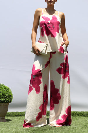 DD8381, FLORAL LOOSE FIT TOP AND PANTS SET