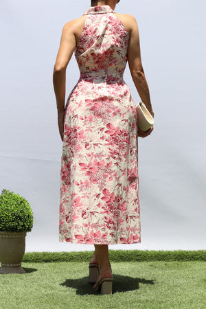 DD8371, FLORAL BUTTON DOWN MIDI DRESS
