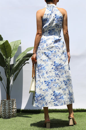 DD8371, FLORAL BUTTON DOWN MIDI DRESS