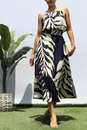DD8190, LEAF TUBE MIDI DRESS