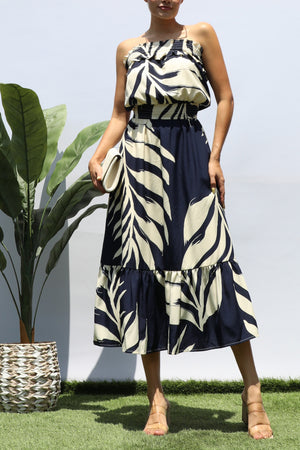 DD8190, LEAF TUBE MIDI DRESS