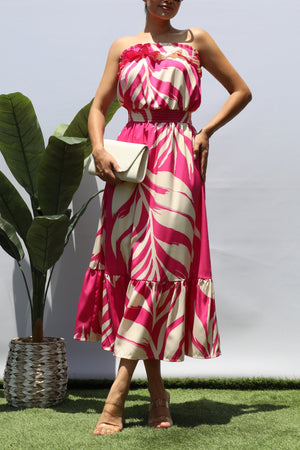 DD8190, LEAF TUBE MIDI DRESS