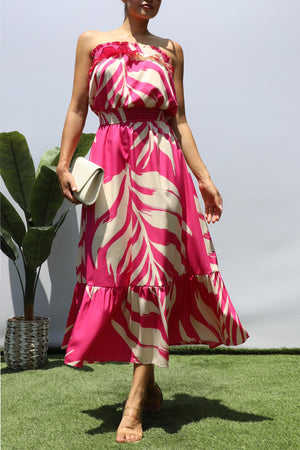 DD8190, LEAF TUBE MIDI DRESS