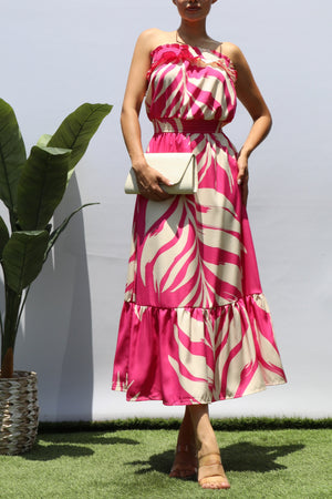 DD8190, LEAF TUBE MIDI DRESS