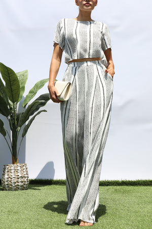 DD8339, PRINTED WOVEN TOP AND PANTS SET