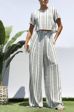 DD8339, PRINTED WOVEN TOP AND PANTS SET