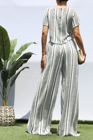 DD8339, PRINTED WOVEN TOP AND PANTS SET