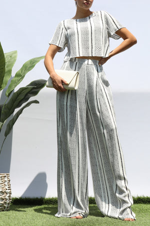 DD8339, PRINTED WOVEN TOP AND PANTS SET