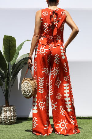 DD8429, PRINTED LOOSE FIT TOP & PANTS SET