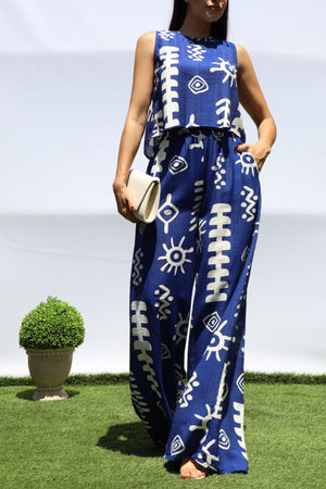 DD8429, PRINTED LOOSE FIT TOP & PANTS SET