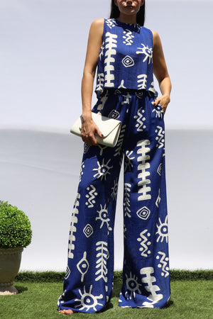 DD8429, PRINTED LOOSE FIT TOP & PANTS SET