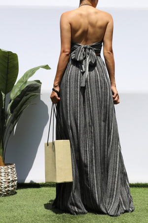 DD8452, PRINTED V NECK MAXI DRESS
