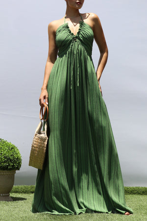 DD8452, PRINTED V NECK MAXI DRESS