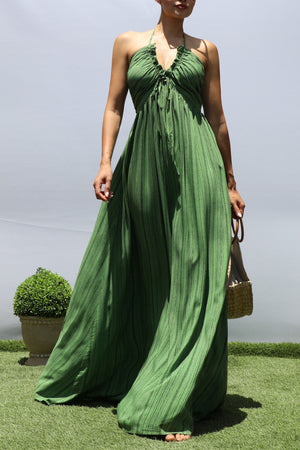 DD8452, PRINTED V NECK MAXI DRESS