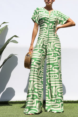 DD8420, PRINTED LOOSE FIT JUMPSUIT