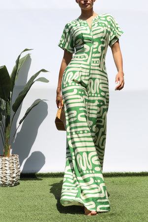 DD8420, PRINTED LOOSE FIT JUMPSUIT