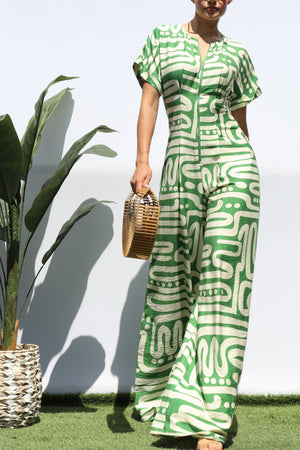 DD8420, PRINTED LOOSE FIT JUMPSUIT