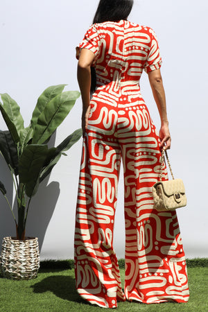 DD8420, PRINTED LOOSE FIT JUMPSUIT