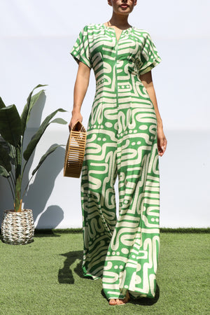 DD8420, PRINTED LOOSE FIT JUMPSUIT