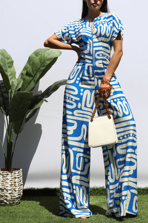 DD8420, PRINTED LOOSE FIT JUMPSUIT