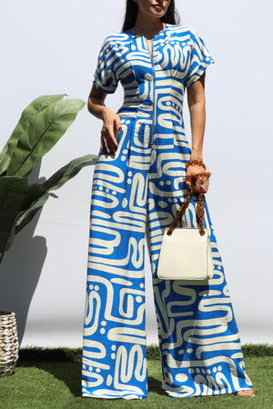 DD8420, PRINTED LOOSE FIT JUMPSUIT