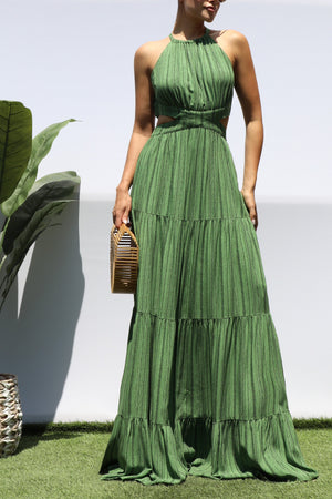 DD8437, STRIPED CUT OUT MAXI DRESSES