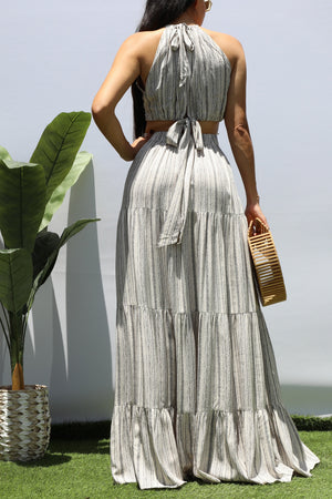 DD8437, STRIPED CUT OUT MAXI DRESSES