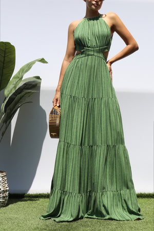 DD8437, STRIPED CUT OUT MAXI DRESSES