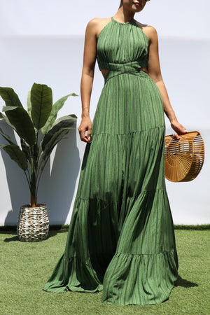 DD8437, STRIPED CUT OUT MAXI DRESSES
