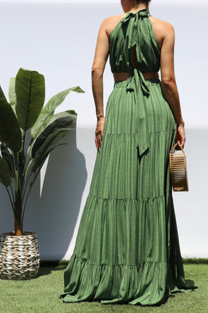 DD8437, STRIPED CUT OUT MAXI DRESSES
