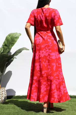 DD8443, PRINTED WRAP MIDI DRESS