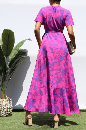 DD8443, PRINTED WRAP MIDI DRESS