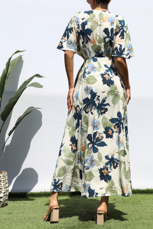DD8224, PRINTED WRAP MIDI DRESS
