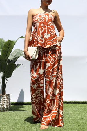 DD8404, PRINTED TUBE TOP AND PANTS SET