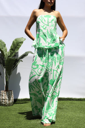 DD8404, PRINTED TUBE TOP AND PANTS SET