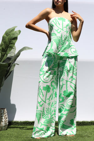 DD8404, PRINTED TUBE TOP AND PANTS SET